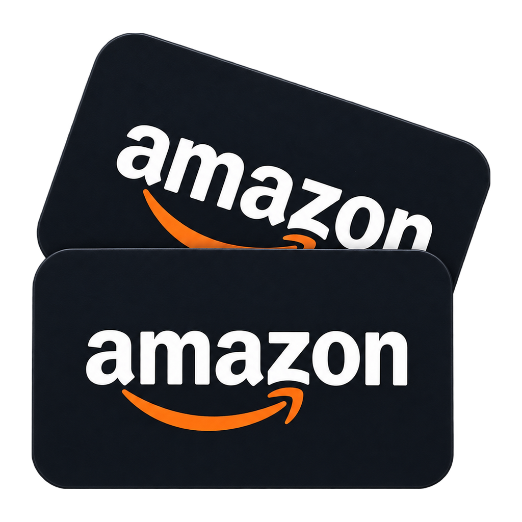 Dos tarjetas Amazon con valor de 500 pesos cada una
