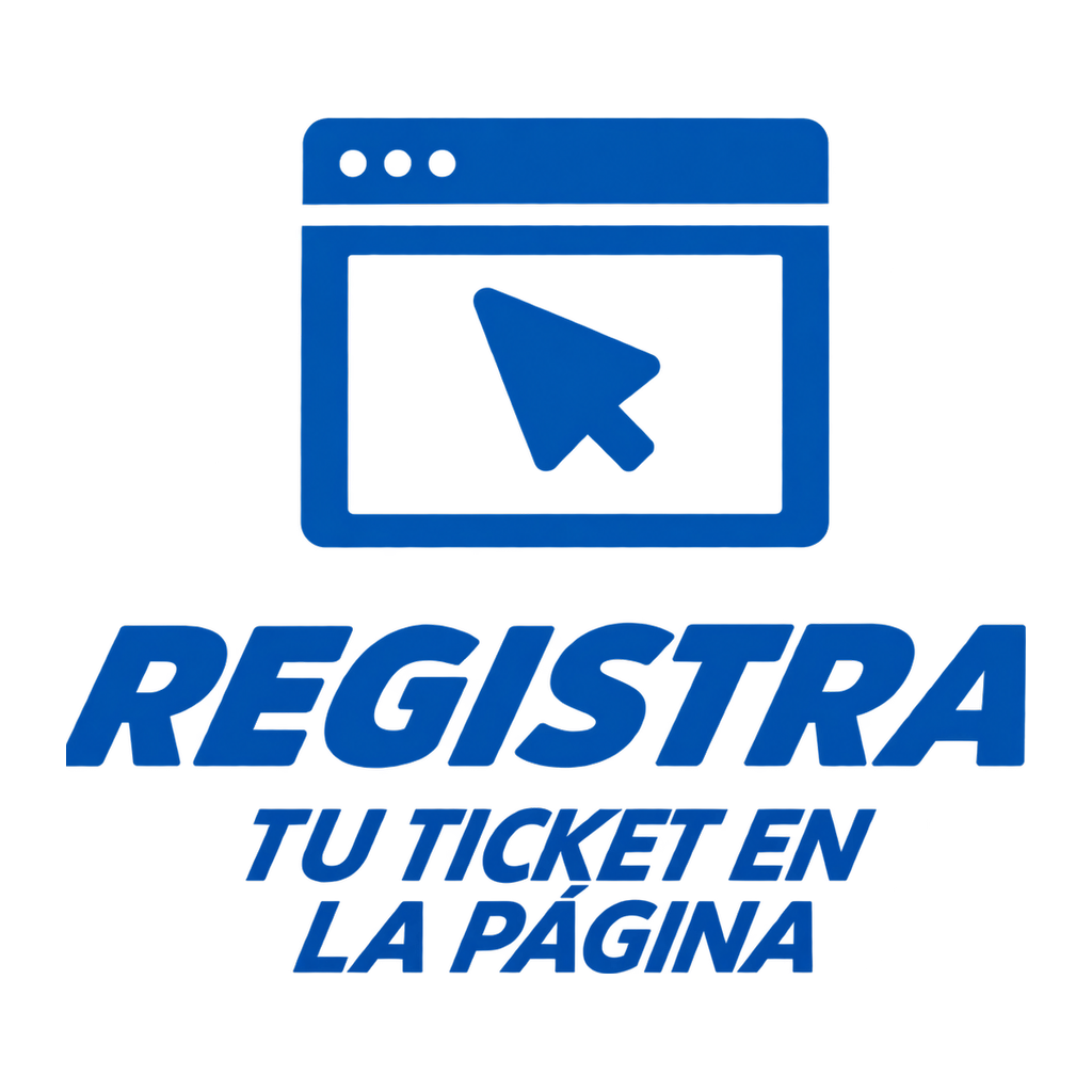 Registra tu ticket en la página
